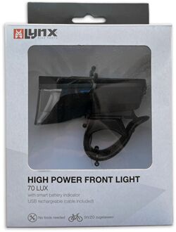 LYNX Koplamp USB High Max 70 Lux Zwart