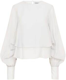 Lyocell top met pofmouwen Tilly  naturel