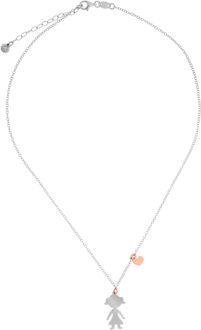 'Lyra' Dames 925 Sterling Zilveren Ketting met Hanger - Zilver/Roos ZK-7390 Zilver en roségoud