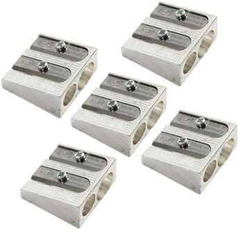 Lyra Dubbele puntenslijper - 5x - potloden - zilver - metaal