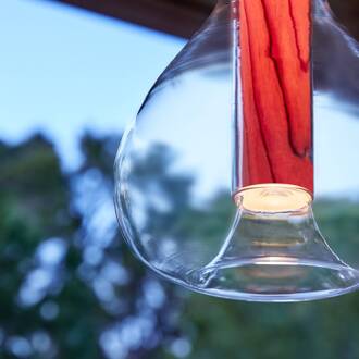 LZF Eris LED hanglamp glas aluminium/kersen helder, aluminium, kersenbruin