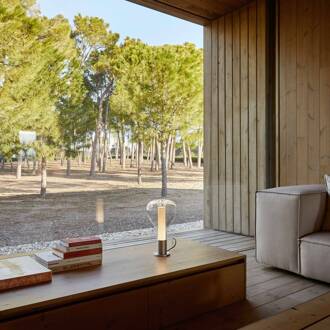 LZF Eris LED tafellamp glas aluminium/ivoor helder, aluminium, ivoor