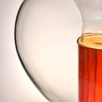 LZF Eris LED tafellamp glas aluminium/kers helder, aluminium, kersenbruin