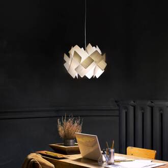 LZF hanglamp Escape, ivoorkleurig/nikkelkleurig Ø 30 cm hout ivoor, nikkel