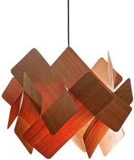 LZF hanglamp Escape, kersenhout/nikkelkleurig, Ø 30 cm kersenhout, nikkel