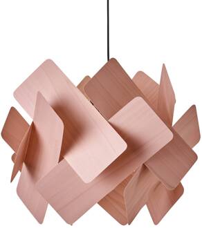LZF hanglamp Escape, lichtroze/nikkelkleurig, Ø 30 cm, hout lichtroze, nikkel