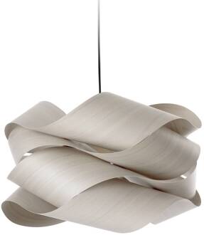 LZF hanglamp Link, grijs/nikkelkleurig, Ø 46 cm, hout grijs, nikkel