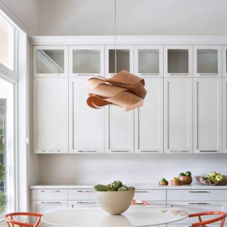 LZF hanglamp Link, kersenhout/nikkelkleurig, Ø 46 cm, hout kersenhout, nikkel