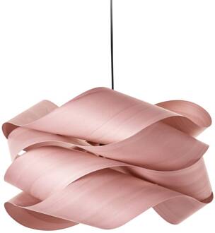 LZF hanglamp Link, lichtroze/nikkelkleurig, Ø 46 cm, hout lichtroze, nikkel