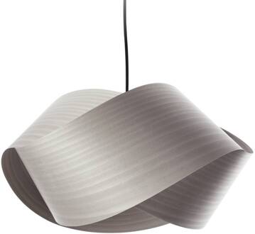 LZF hanglamp Nut, grijs/nikkelkleurig, lengte 42 cm, hout grijs, nikkel