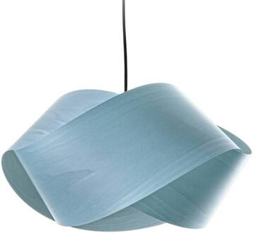 LZF hanglamp Nut, lichtblauw/nikkelkleurig, lengte 42 cm hout lichtblauw, nikkel
