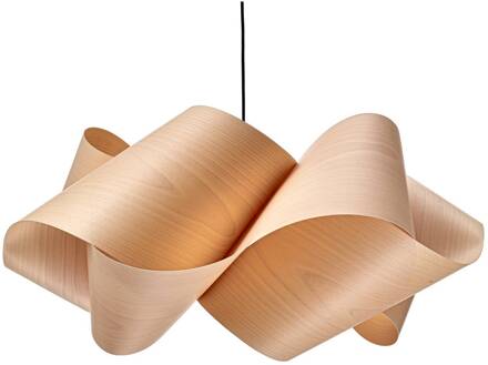 LZF hanglamp Swirl, beuken/nikkelkleurig, Ø 75 cm, hout beuken, nikkel