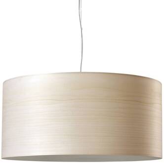LZF LED hanglamp Gea, ivoorkleurig, Ø 42 cm, hout ivoor, nikkel