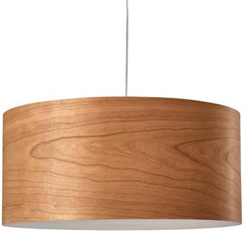 LZF LED hanglamp Gea, kersenhoutkleurig, Ø 42 cm, hout kersenhout, nikkel