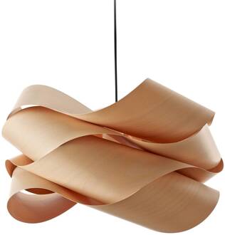 LZF Link hanglamp, kabel zwart Ø 46 cm, beuken beuken naturel