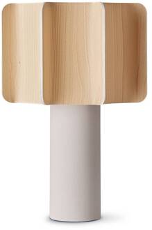 LZF tafellamp Kactos, beuk/wit, hoogte 52 cm beuk, wit