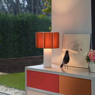 LZF tafellamp Kactos, kersenhoutkleurig/wit, hoogte 52 cm kersenhout, wit