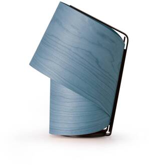 LZF tafellamp Tiny, blauw, hoogte 22 cm, houtfineer