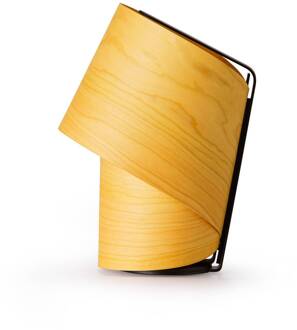 LZF tafellamp Tiny, geel, hoogte 22 cm, houtfineer