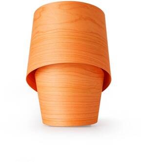 LZF tafellamp Tiny, oranje, hoogte 22 cm, houtfineer