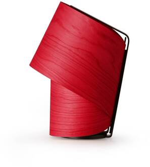 LZF tafellamp Tiny, rood, hoogte 22 cm, houtfineer