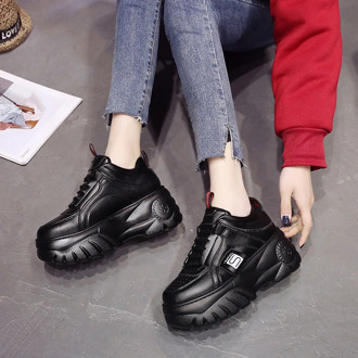 LZJ New 2020 Fashion Woman High Platform Sneakers Spring Female Shoes Black White Sneakers Breathable Zapatos Casual Mujer Size