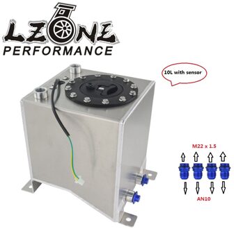 Lzone-10L Aluminium Brandstof Surge Tank Spiegelglaspolijsten Brandstofcel Met Schuim Binnen/Sensor JR-TK38S