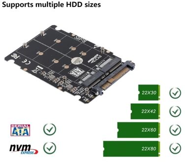 M.2 NGFF SSD(Key M) Key B SSD to U.2 SFF-8639 Adapter Card Converter SATA Interface is Not Supported