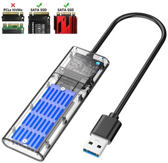 M.2 Ngff Ssd Sata Naar Usb 3.0 Externe Behuizing Opslag Aluminium Case Adapter Blauw