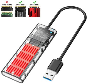 M.2 Ngff Ssd Sata Naar Usb 3.0 Externe Behuizing Opslag Aluminium Case Adapter Rood
