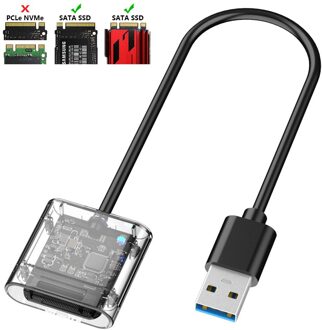 M.2 Ngff Ssd Sata Naar Usb 3.0 Externe Behuizing Opslag Aluminium Case Adapter transparant