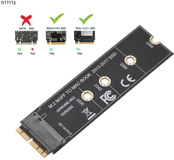 M.2 NVME SSD Convert Adapter Card for MacBook Air Pro Retina 2013-2017 NVME/AHCI SSD Upgraded Kit For A1465 A1466 A1398 A1502
