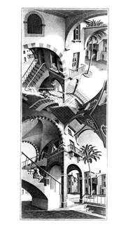 M. C. Escher - Oben Und Unten Kunstdruk 45x79cm