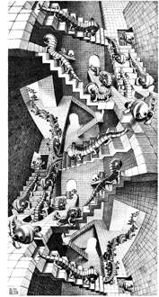 M. C. Escher - Treppenhaus Kunstdruk 45x79cm