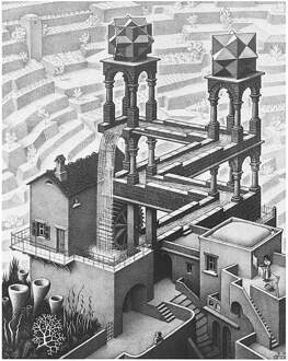 M. C. Escher - Wasserfall Kunstdruk 55x65cm