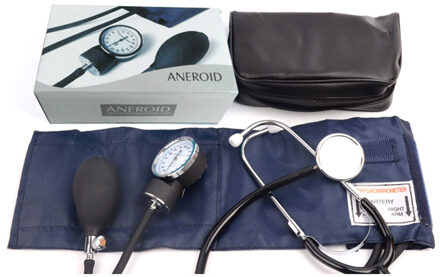 M Edische Stethoscoop Handleiding Bloeddruk Horloge Met Stethoscoop Bloeddrukmeter Luisteren Naar Foetale Hart Dubbele Buis & Hoofd