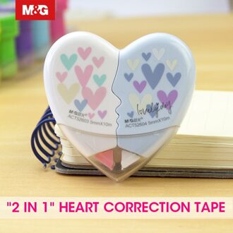 M & G 6 stks/partij 10 M Lovers 'Correctie Tape, 2 in 1, corrector Briefpapier Schoolspullen papelaria materiaal escolar school 60 Meters 6stk