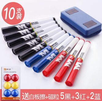 M & G White Board Marker Zwart/Blauw/Rode Inkt Met Witte Boord Gum En Magnetische Blok Non-Irriterende Geur Voor Kits Office Supply 5zwart 3blauw 2rood
