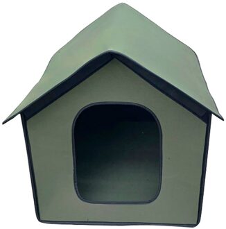M/L Outdoor Huisdier Huis Waterdicht Verdikte Kat Nest Tent Cabine Weerbestendig Hond Kat Huizen Opvouwbare Pet Onderdak Voor huisdieren ArmyGreen L