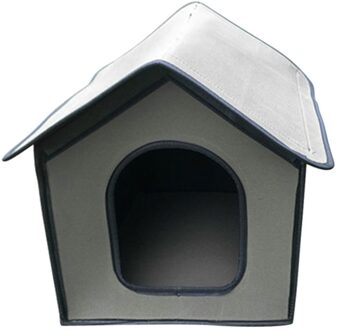 M/L Outdoor Huisdier Huis Waterdicht Verdikte Kat Nest Tent Cabine Weerbestendig Hond Kat Huizen Opvouwbare Pet Onderdak Voor huisdieren grijs L