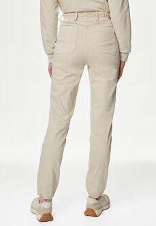 M&S Collection Dames Katoenmix Slim Fit Enkel Grazer Joggers Beige - EU 34/ UK 6 Normal