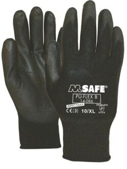 M-Safe Handschoen PU-flex nylon zwt CAT.2, 1 paar, maat XL