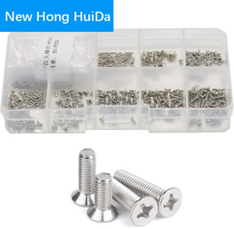 M1 M1.2 M1.4 M1.6 304 Stainless Steel Phillip Corss Flat Head Machine Screw Small Metric Thread Countersunk Bolt Assortment Kit