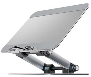 M10 Tablet Telefoonstandaard Boekenhouder Dual Rod Support Aluminium Tablethouder Verstelbare Dock Multi-Angle Riser - Zilver