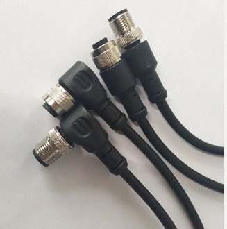 M12 4pin 5pin 8 pin straight Angle plug sensor connector female male linker with 2 meter cable