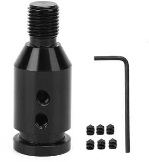 M12x1.25 Pookknop Adapter Universele Schroefdraad Knoppen Boot Shifter Niveau Retainer Zwart Aluminium Gear Adapter