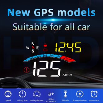 M16 Head Up Display Auto Gps Gauge Digitale Snelheidsmeter Voorruit Snelheid Projector Kompas Spanning Km/H Mph Voor Alle auto 'S Verkoop