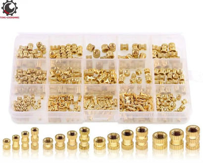 M2 M3 M4 M5 Female Thread Knurled Brass Threaded Insert Embedment Nut for 3D Printing Threaded Heat Set Inserts