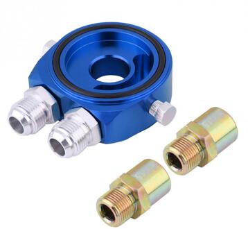 M20 x 1.5 Aluminium Oil Filter Cooler Sandwich Plate Adapter 18 NPT Oliekoeler Kit Aankomst Universele Blauw