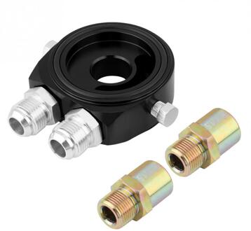 M20 x 1.5 Aluminium Oil Filter Cooler Sandwich Plate Adapter 18 NPT Oliekoeler Kit Aankomst Universele zwart